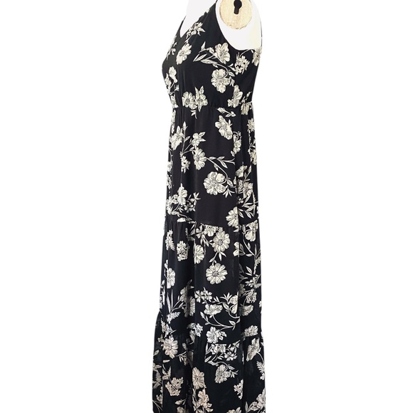 J.Crew Mercantile Black Floral Maxi Dress Sz 4 Small Sleeveless V-Neck Long - Picture 4 of 8